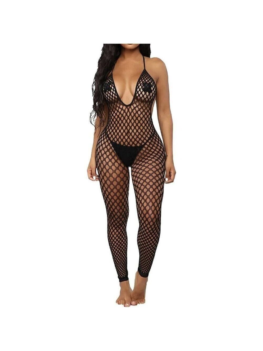 Fishnet body stockings mesh lingerie bodysuit body soft BDSM bondage cosplay NWT